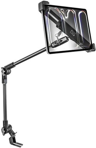 woleyi Anti-Theft Locking Car or Truck Seat Rail Tablet Mount, Heavy Duty Car Floor Tablet Security Holder with 360° Rotation Foldable Arm for iPad Pro 13 Air, Galaxy Tab, Fire, Surface, 9-14 Devices