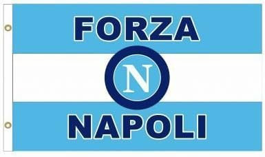 Bandiera del Napoli Forza - Grande bandiera del Napoli Italia - 150 cm x 90 cm