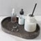 Navaris Bandeja Decorativa Marrón - Organizador con diseño de mármol Marron para Joyas Cocina baño Escritorio - Bandeja Ovalado de baño Resistente al Agua - 23 x 18 cm