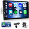 9 Inch Car Stereo Radio with Apple Carplay Android Auto Single Din Touch Screen Multimedia MP5 Player Support FM/AM, Bluetooth, EQ, Rear View Camera, Steering Wheel Control, 7 Button Lights