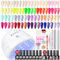 COSCELIA 25PCS Gelnägel Starterset Nagelset mit UV Lampe Rot Lila Gelb Gel Nagellack Set mit Top Coat Base Gel Maniküre Set Komplett UV Nagellack Set