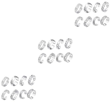 WRITWAA 24stücke Zierliche Fußringe Verstellbare Öffnungsringe Für Damen Silbern Zehenringe Für Sommer Und Strand Schmuck Für Besondere Anlässe