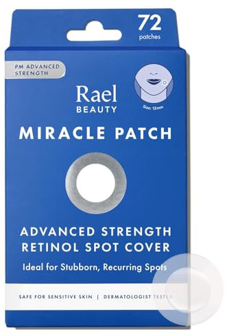 Rael Miracle Anti Pickel Patch Retinol - Korean Skincare, Pimple Patches für Hartnäckige Akne, Ceramide, Niacinamide, Hydrokolloid Gesicht Pflaster über die Nacht, Vegan, Tierversuchsfrei (72 Stück)