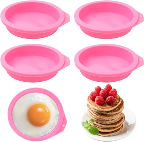 4 Pcs Silicone Egg Molds, Air Fryer Bites for Muffin Lids, Toast, Non-Stick Accessories
