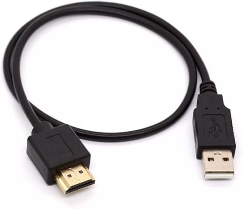 USB to HDMI Cable 50cm – USB 2.0 Type A Male to HDMI Male Converter Adapter – Audio Video Charging Cord – Compatible with Laptops, Monitors, PlayStations, TVs & More