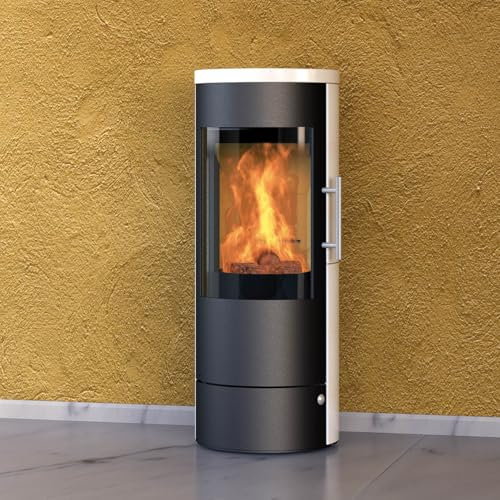 Königshütte Kaminofen Vela Stahl schwarz Keramik vanilla 5,0 kW K288754