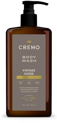 Cremo Rich-Lathering Vintage Suede Body Wash for Men, 32 Fl Oz