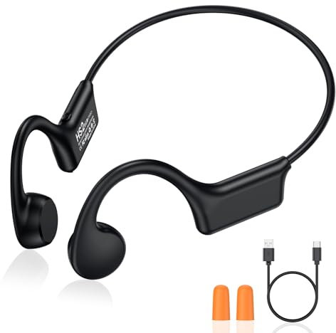 Casque Conduction Osseuse, Casque Bluetooth Sans Fil Sport, Casque Running avec HD Micro, Open Ear Casque Etanche IP55 pour la Course à Pied, 8h d'Autonomie, Casque Sans Fil pour Le Jogging, Le vél