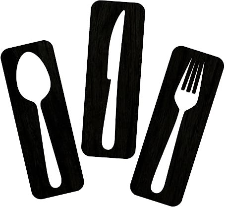 SEWOART Set di Posate da Parete in Legno Rustico Decorazione Decorativa da Appendere Forchetta Cucchiaio Taglierino per Cucina E Sala da Pranzo
