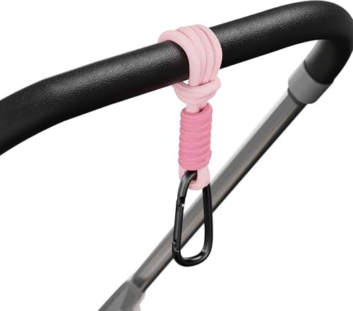 SURDOCA Ganci per Passeggino Porta Borse, Ganci Passeggino Universali, Gancio Passeggino per Borsa, Accessori per Passeggino Leggero Rosa 1pc