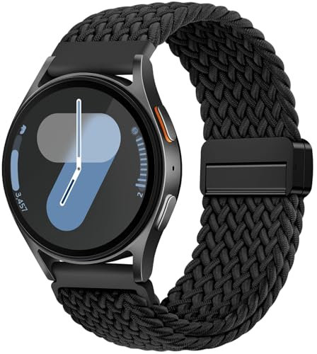 OUTPUTBT 20mm Geflecht Magnetisch Armbänder für Samsung Galaxy Watch 7/6/5/4 40mm 44mm Nylon Armband für Galaxy Watch 5 Pro Ersatzarmband für Galaxy Watch 6 Classic 43mm 47mm/Active 2/Watch 3 41mm