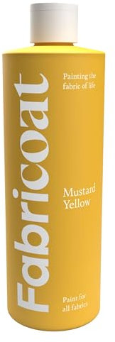 Fabricoat Peinture pour tissu - Restaure ou modifie la couleur de n'importe quel tissu - Peignez directement sur le tissu - Transforme tout - canapés, abat-jours, intérieurs de voiture (250 ml, jaune