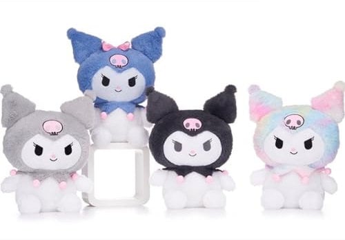 Hello Kitty Kuscheltier 30cm – Kuromi Design | Weiches Plüschtier für Kinder & Erwachsene | Auswahl aus 4 Designs | Perfekt für Fans & Sammler (Grau)