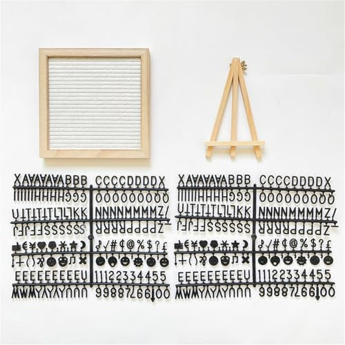 Filz-Briefbrett 20 Cm Mit 340 Buchstaben Und Halterung, Holzrahmen, Nachrichtenschild Für Baby-Ankündigungen, Meilensteine, Bürodekoration, Passwortschild, Bauernhaus-Geschenke (20CM Weiß)