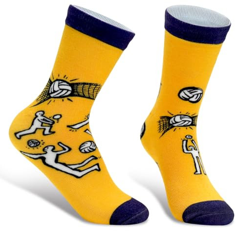 Socken Damen für Männer Lustige Geschenke Odd Bunte Baumwollsocken Socks Geburtstagsge Schenke Ostersockens Jugendliche Personalisiert Happy Socks Women EU 36-42 Volleyball
