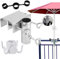 IUKUNNE Porta Ombrellone da Ringhiera, Morsetto da Giardino per Ombrelloni, Support Parasol Balcon Réglable, Supporto Ombrellone, Pied de Parasol Balcon, Supporto per ombrellone per Balcone e terrazz