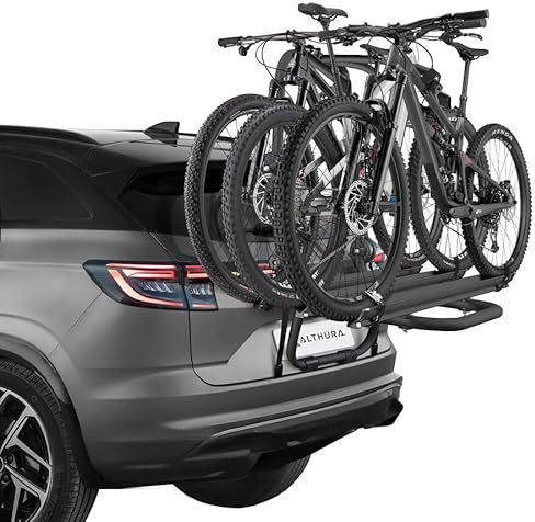 ALTHURA Portabici da Portellone Posteriore in Alluminio per 3 Bici (No E-Bike) - Facile Installazione - Richiudibile e Compatto - Omologato TUV-GS - 100% Made in Italy