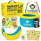 RIVERMUM® Kit urinoir banane Premium XL, urinoir portable pliable pour enfants, idéal pour les voyages ou la maison, comprend 20 sacs, autocollants, pot et sac de transport (nouvelle taille XL bleu)