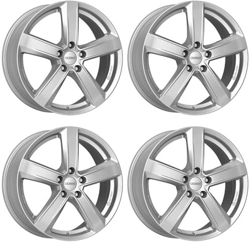 4x Dezent Felgen TU silver 7.5Jx18 ET38 5x114.3 kompatibel mit KIA Carens Ceed E-Soul EV3 Magentis Niro Opirus Optima Pro Ceed Proceed Sorento Soul Sportage Venga Xceed