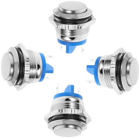 HIAKDOFT 4 Stück Klingelknopf Türklingel Knöpfe Klingel Für Tür Türöffnungstaste Garagentorknopf Klingel Zum Öffnen Der Tür Silver Vernickeltes Kupfer