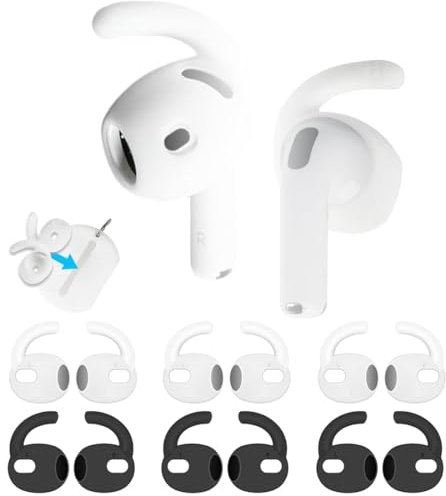 COYUN 6 Paar Ohrpolster Ohrbügel für AirPods3, Zusätzliche Aufbewahrungstasche, Anti-Rutsch Ohrhörer-Abdeckungen Silikon Zubehör Kompatibel mit Apple AirPods3