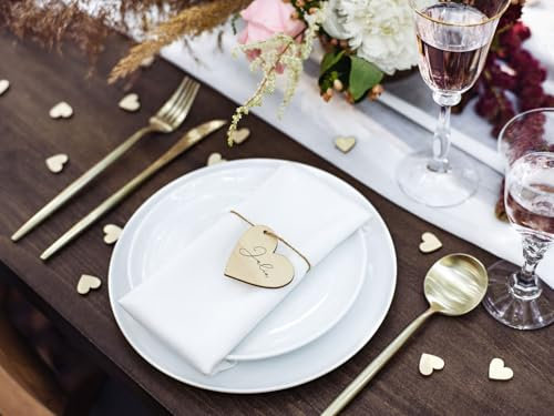 texpot 6 Stück Stoffservietten 35x35 cm Weiß Polyester Quadratisch Hochzeit Geburtstag Taufe