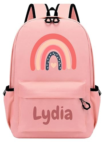 Generisch Rosa Personalisierte Kinderrucksäcke, Name & Motiv, S/M/L | Individueller Kinder Rucksack, Wasserdichter Schulranzen für Kindergarten/Grundschule/Jugendliche, für Mädchen & Jungen