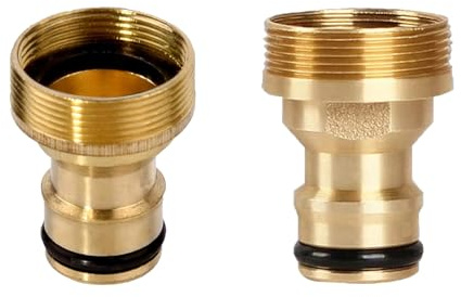2 Stück Universal Wasserhahnanschluss,M22 Innengewinde&M24 Außengewinde,Schlauchadapter, Wasserhahn Adapter, Schlauchkupplung,Gartenschlauch Anschluss