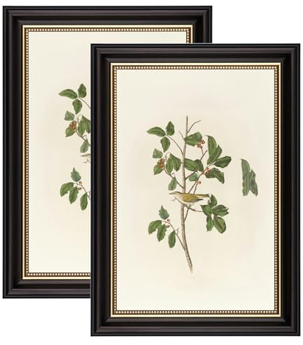 YoHyien Bilderrahmen Vintage 20x30 2er Set, Retro Fotorahmen zum Aufhängen und Aufstellen, Shabby Chic Postkarten Rahmen für Den Schreibtisch, Picture Photo Frame for Wall (Schwarz, 20 x 30 cm)