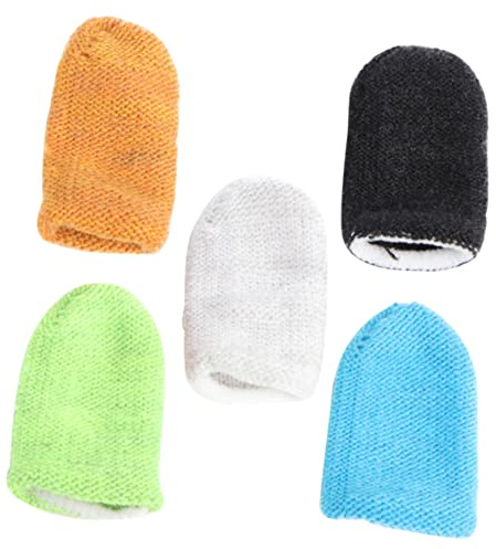 SHINEOFI 5 Stück Finger Cover Schweißfest Bunte Schutzfingerlinge für Mobiles Gaming Komfortabel und Rutschfest Geeignet für Männer und Frauen Zufällige Farbe