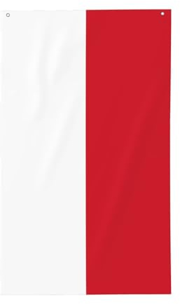 Drapeau de Monaco - Drapeau décoratif d'extérieur - 0,9 x 1,5 m - Bannière verticale en polyester