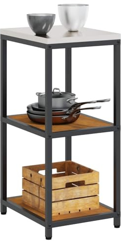 ATOMSTACK MAKER Estante de cocina de acero rústico de aspecto oxidado, 40 x 50 x 92 cm, estante de almacenamiento industrial moderno para ollas, especias y utensilios de cocina, fácil de montar y