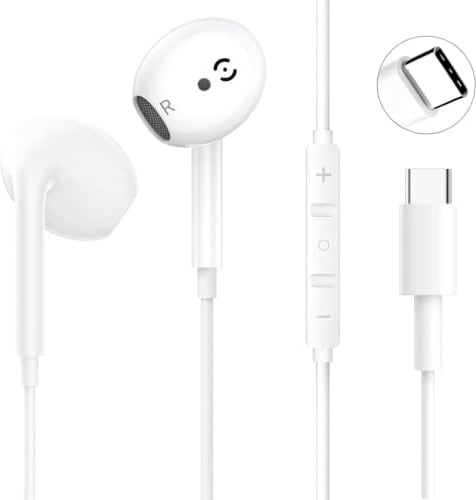 USB C Kopfhörer mit Kabel für iPhone 17, in Ear Mit Kabel USBC Kabelkopfhörer Mit Mikrofon Kabelkopfhörer für iPhone 15 Plus,/16 Pro Max, iPad Pro, Samsung Galaxy S23, S22, S21 FE, Google Pixel,Huawei