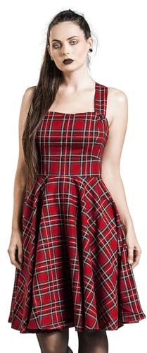 Hell Bunny Irvine Pinafore Dress Red