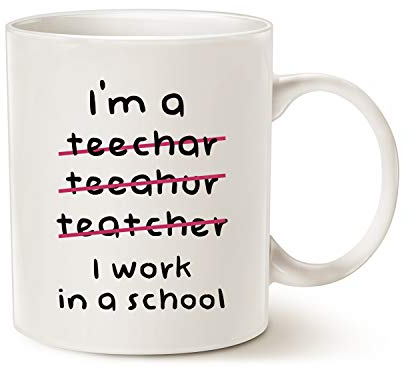 This Christmas Teacher Gifts Funny Coffee Mugs Wrong I'm an Teacher I Work in a School Best Motivational and Inspirational Present White 11 Oz