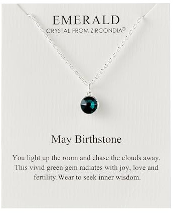 Philip Jones May (Emerald) Birthstone Necklace Created with Zircondia® Crystals