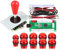 Fosiya 1 Jugador LED Arcade DIY Kit Piezas Codificador USB a PC Joystick de murciélago de Estilo elipse y Ovalado + Botones LED Arcade de 5v para Consolas de Videojuegos Arcade Raspberry Pi (Red)