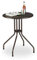 Relaxdays Gartentisch rund, Rattan Optik, Balkontisch klein, Kunststoff und Metall, Bistrotisch, HxD: 74x60 cm, braun
