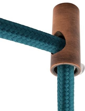 Amarcords - 5 Décentrateurs verticaux et serre-câbles à presse-étoupe en aluminium avec réglage de câble visible Pour lampes à descente verticale et suspensions. Couleur BRONZE
