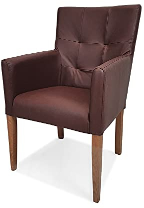 Quattro Meble Braunes Ledersessel Echtleder Esszimmerstühle Kross Arm Pik Extra Stühle aus Echtleder Lederstühle Sessel mit Armlehnen Echt Leder Mondial Esszimmer Stuhl