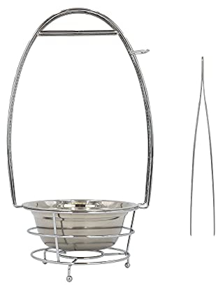 DIAMOND HOOKAH Premium Shisha Kohlenkorb mit Kohlenzange für Shisha & Grill Kohle Holzkohlenkorb mit Griff und Zange Shisha Zubehör (Groß)