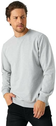 COMEOR Sweatshirt Herren Pullover Ohne Kapuze (Hellgrau L)