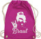 Turnbeutel Rucksack - Braut mit Ring I JGA Geschenk Junggesellinnenabschied I Junggesellenabschied Frauen I - Unisize - Fuchsia - tasche rockig brauttaschen bachelorette party junggesellinnen