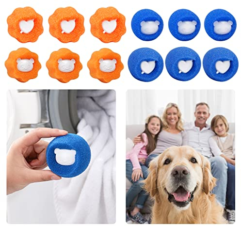 MENGON 12 Palline Lavatrice Palline Leva Pelucchi da Lavatrice per Rimozione dei Peli di Animali Domestici Bucato per Animali Lanugine Palle Lavaggio Asciugatrice Palle Rondella