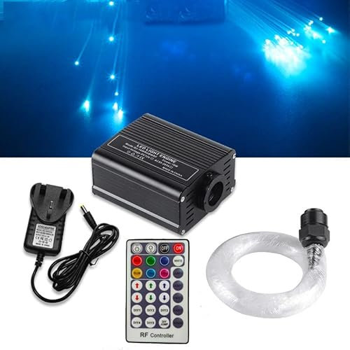 WMLBK RGBW LED Fiber Optic Star Lights 16W Flash Fiber Optic Lights Star Ceiling Source Remote Control Optical Fiber Star Ceiling Light with 150pcs Optical Fiber Cable