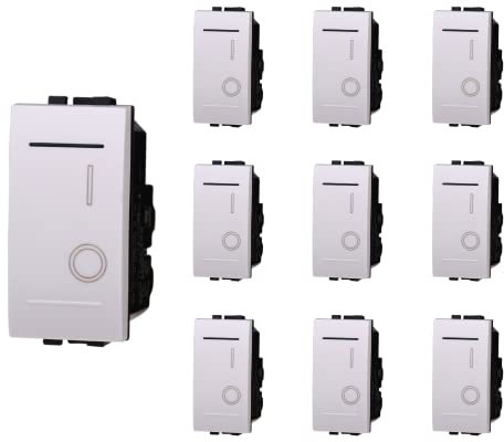 10 Pezzi Interruttore Bipolare, Compatibile Con Bticino Living Light (Bianco)