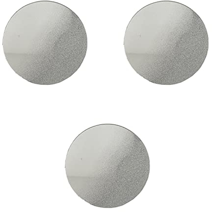 Mojawo 3er Set Glas Spiegel Untersetzer Unterlage Glasuntersetzer Glitzer Silber rund Ø20cm