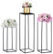 Nuptio Schwarze Vase Hochzeit Mittelstücke 3 Stück Hohe Pflanze Stehen Blumenvasen Metall Display Tischständer Geometrische Mittelstücke für Zu Hause Geburtstag Dekorationen(60cm/80cm/100cm)