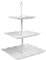 3 Tiers Cake Display Stand, White Afternoon Tea Stands, Plastic Square Cup Cake Fruit Dessert Party Server Plates Stands, Reusable Food Serving Platter Stand for Birthday, Wedding, Party