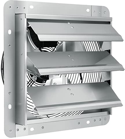 VEVOR Ventilateur d'extraction à volets, 30,5 cm, extracteur d'air de grenier mural en aluminium, 1800 m³/h, 1400 tr/min, avec moteur AC, ventilation et refroidissement pour garage, hangar, magasin